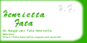 henrietta fata business card